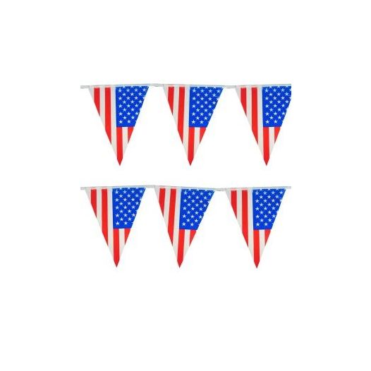 Vlaggenlijn Amerika met Amerikaanse vlaggen feestversiering 10 m