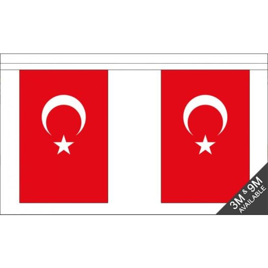 Turkse vlaggenlijn slinger 3 meter lang