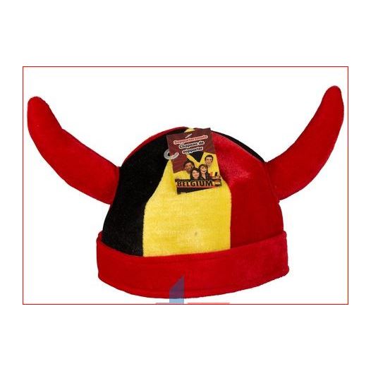 Voetbal Hoed Belgie met Rode Duivels Hoorns