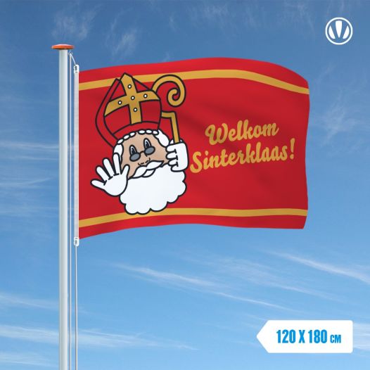 Welkom Sinterklaas vlag 120x180cm