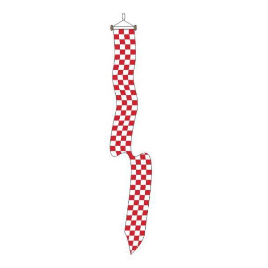 Wimpel Brabants Bont klein 18x165cm met stokje voor aan de vlaggenstok