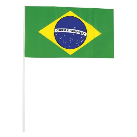 Zwaaivlaggetje Brazil 42cm per 10 stuks Brazilie