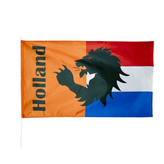 Holland Rood Wit Blauw vlag Oranje met leeuw 90x150cm voor het EK | WK en Koningsdag
