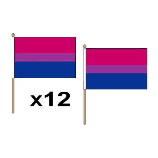 Zwaaivlag Bi Biseksueel 15x22,5cm met stok van 30cm
