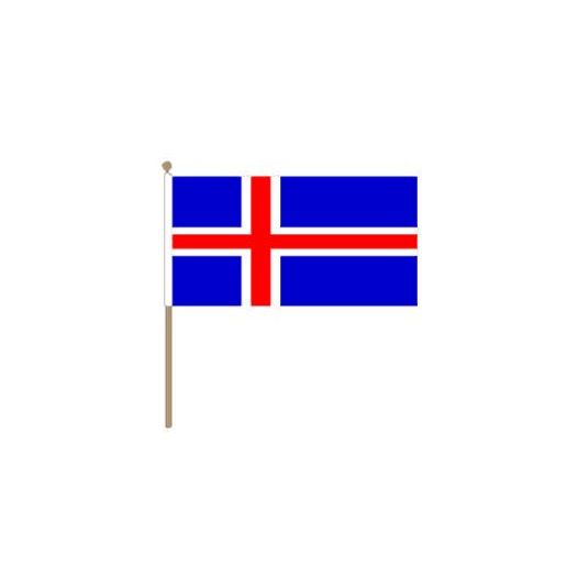 Zwaaivlag IJsland,IJslandse zwaaivlag 30x45cm, stoklengte 60cm