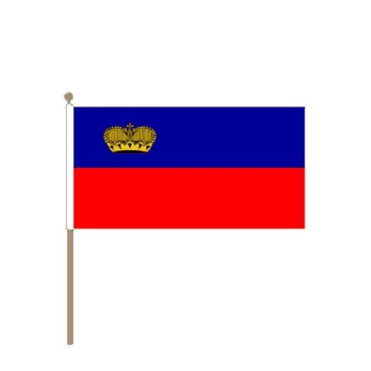 Zwaaivlag Liechtenstein, Liechtensteinse fanvlag 30x45cm stoklengte 60cm