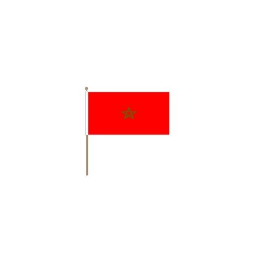 Zwaaivlag Marokko 30x45cm aan stok