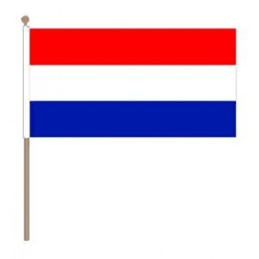 Zwaaivlag Nederland Rood Wit Blauw 15x22,5cm, stoklengte 30cm