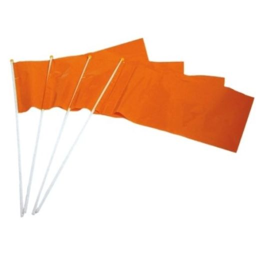 oranje zwaaivlag in PE kwaliteit in formaat 20x30