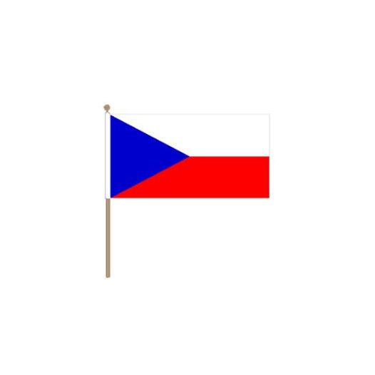 Zwaaivlag Tsjechië, Tsjechische fanvlag 30x45cm, stoklengte 60cm