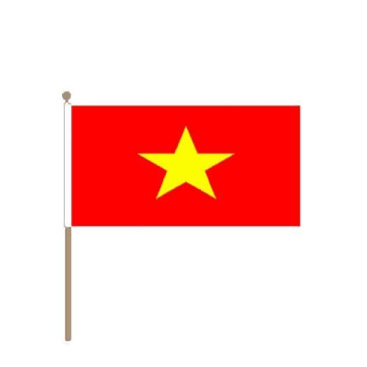 Zwaaivlag Vietnam, Vietnamese Zwaaivlaggen 30x45cm stoklengte 60cm