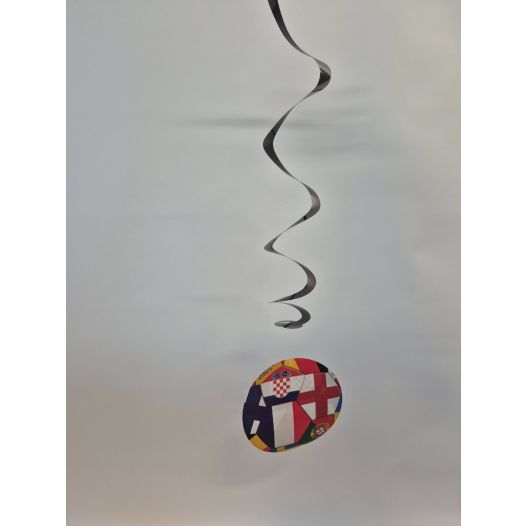 Voetbal swirl decoratie 3 stuks | Brandvertragend