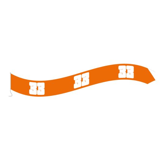 Wimpel 33 - 18x165cm met koord en lus