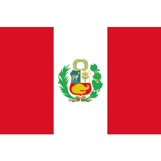 vlag Peru met wapen 100x150cm - Spunpoly