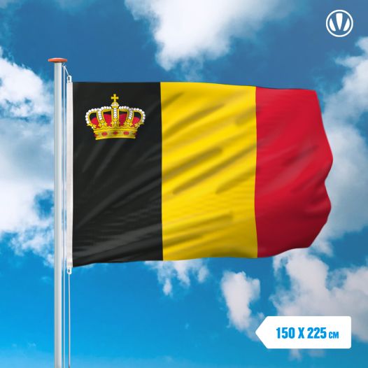 Belgische vlag met kroon 200x300cm