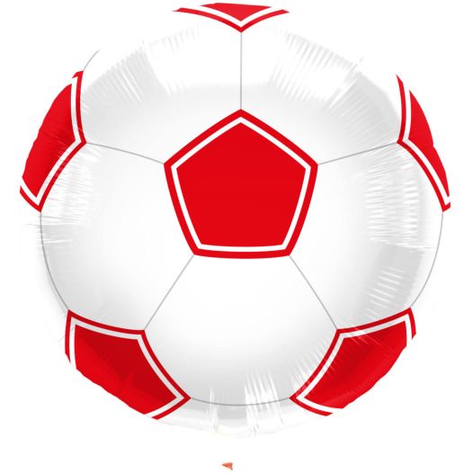 Grote Voetbal Ballon - 45cm rood wit