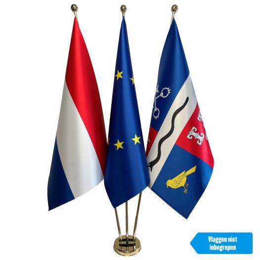 Driedubbele vlaggenstandaard goud