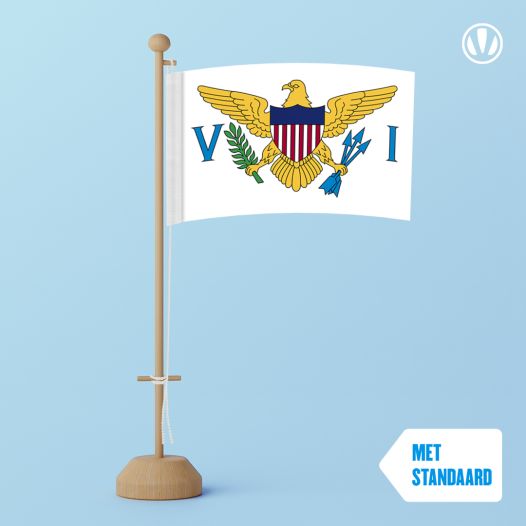 Tafelvlag Amerikaanse Maagdeneilanden met standaard