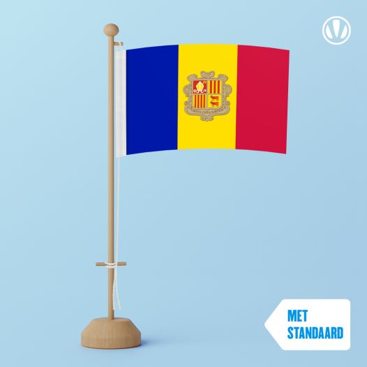Tafelvlag Andorra 10x15cm | met standaard