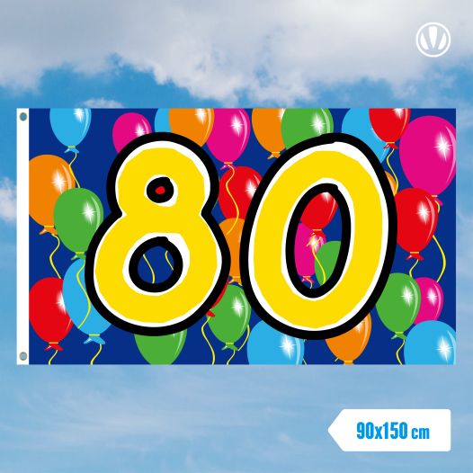 Vlag 80 jaar 90x150cm verjaardagsvlag