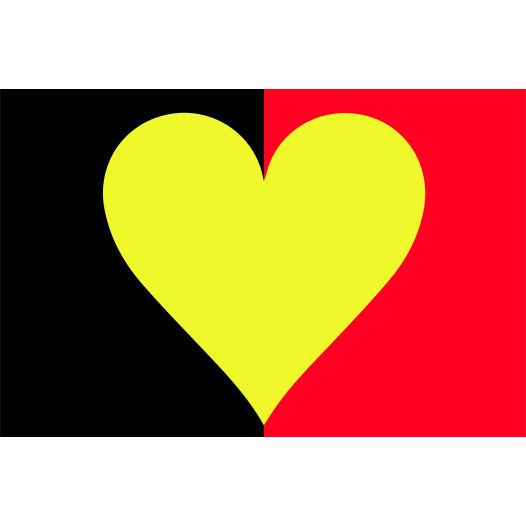 Vlag Belgie met Hart 100x150cm