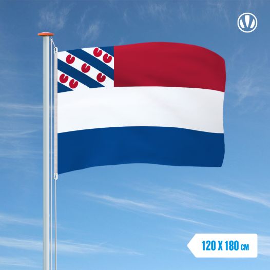 Vlag Nederland met inzet Friese vlag 120x180cm