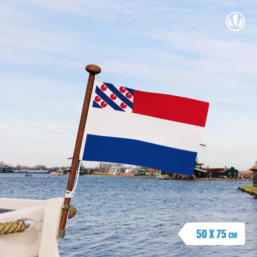 Vlag Nederland met inzet Friese vlag 50x75cm