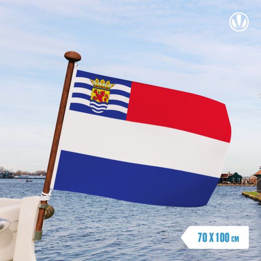 Vlag Nederland met inzet Zeeuwse vlag 70x100cm glanspoly