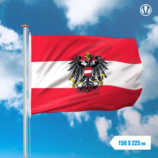 Vlag Oostenrijk met Wapen 150x225cm