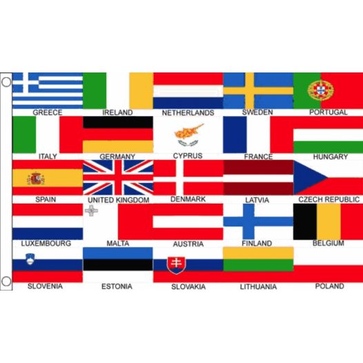 Vlag met 25 Europese landen 90x150cm