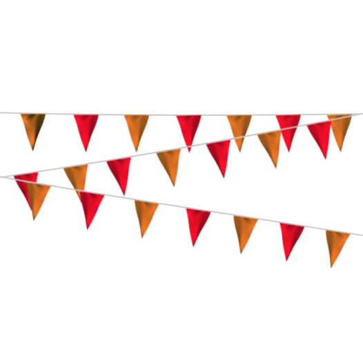 Vlaggenlijn Oranje Rood - 20 meter | Stevig kunststof