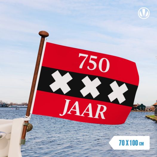 Vlag Amsterdam 750 jaar 70x100cm 
