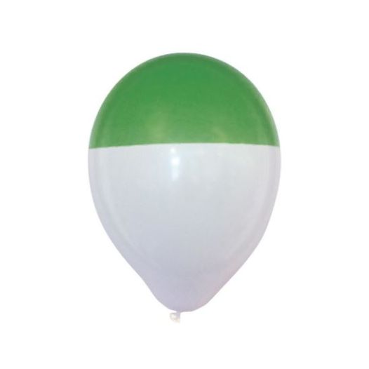 Ballonnen groen en wit bicolour - 25 stuks