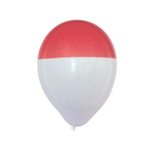 Ballonnen rood en wit bicolour - 25 stuks