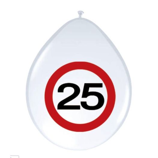 Ballonnen 25 jaar verkeersbord