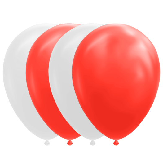 Ballonnen Rood Wit - 10 stuks