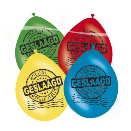 Ballonnen hoera Geslaagd gefeliciteerd