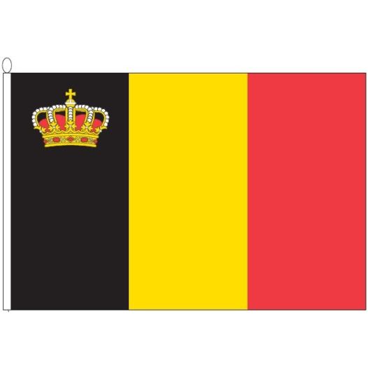 vlag Belgie 30x45cm met kroon