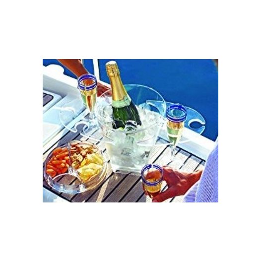 Champagne koeler cadeau set met snack en glazen houder