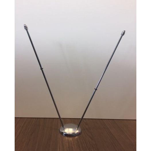 Tafelstandaard chroom voor 2 vlaggetjes 10x15cm | Bolle voet
