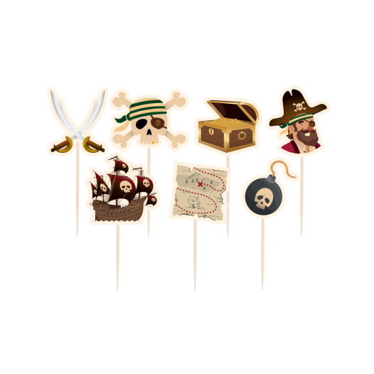 Cocktailprikkers Piraten doodshoofd 24 stuks
