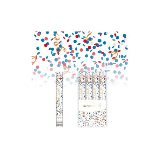 Confetti kanon rood wit blauw oranje