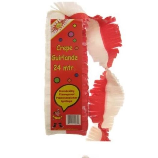 Rood Witte Guirlande 24m | Brandvertragend