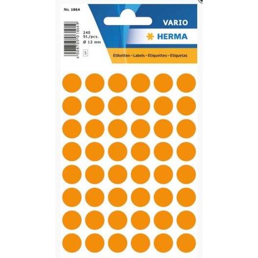 Etiketten Fluor Oranje 12mm