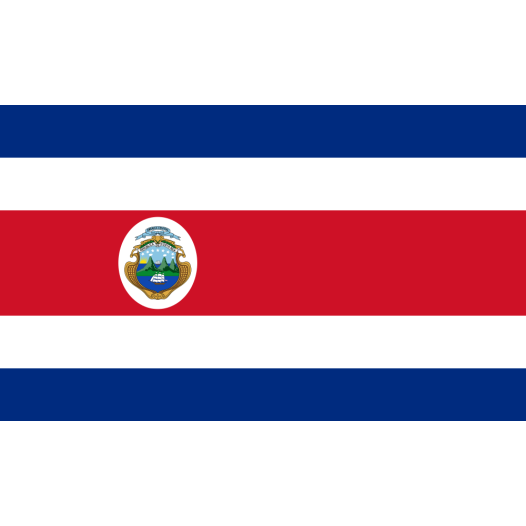Vlaggetje Costa Rica - met wapen 20x30cm