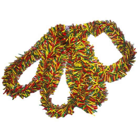 Guirlande rood geel groen slinger 5 meter 12 centimeter dik brandvertragend