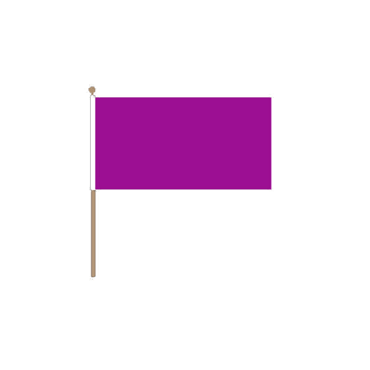 Zwaaivlag paars 30x45cm met stok van 60cm