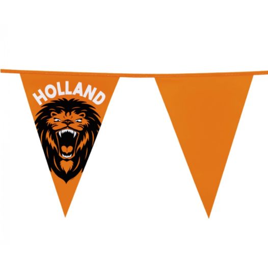 Oranje vlaggenlijn met Leeuw XXL - 8 meter