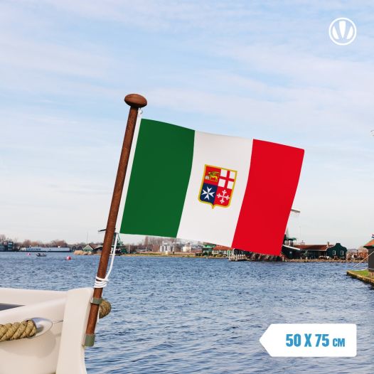 Vlag Italië met wapen 50x75cm - Spunpoly