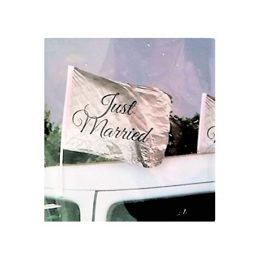 Autovlag Just Married auto 30x45cm